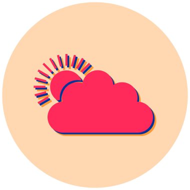 Güneşli bulut. Web simgesi basit tasarım