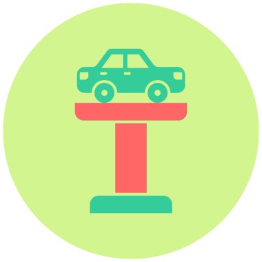 Araba kaldırma. Web simgesi basit illüstrasyon