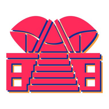 Bir bina simgesinin vektör illüstrasyonu