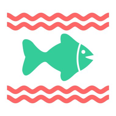 balık simgesi vektör illüstrasyonu