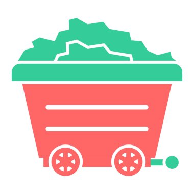 Kömür vektör illüstrasyon tasarımı olan el arabası