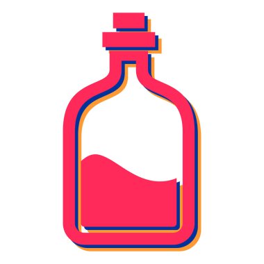 Şarap ikonu şişesi. vektör illüstrasyonu