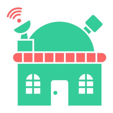 uydu vektörü düz renk simgesi