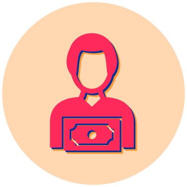 iş ve finans düz simgesi, vektör illüstrasyonu