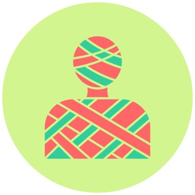 Mumya yassı simgesi, vektör illüstrasyonu