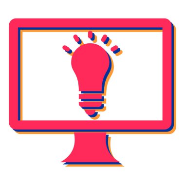 Fikir vektörü illüstrasyon tasarımlı bilgisayar monitörü