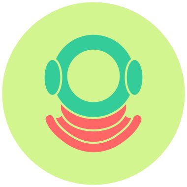 Dalış Miğferi simgesi, vektör illüstrasyonu