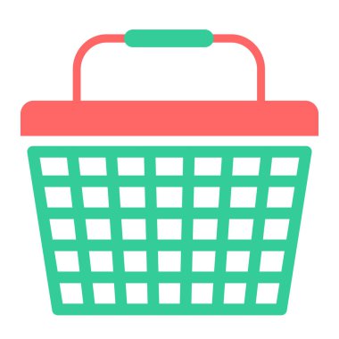 Alışveriş sepeti ikonu. Web için basit tramvay vektör simgeleri çizimi