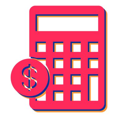 Para ve dolar vektör çizimine sahip hesap makinesi