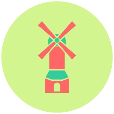 Yel değirmeni ikonu vektör illüstrasyonu