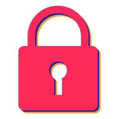 Asma kilit simgesi. Web için kilit vektör simgelerinin düz çizimi