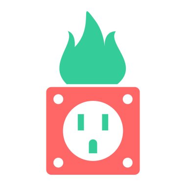 güç soketi simge vektör çizim