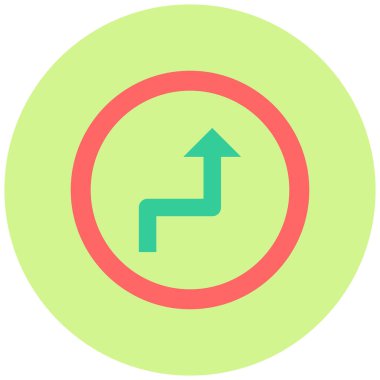 Zig Zag Yolu. Web simgesi basit illüstrasyon