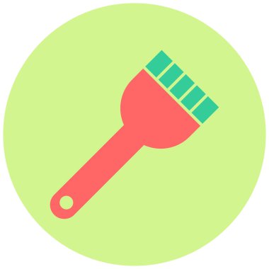 Hamur Fırçası düz simgesi beyaz arkaplan, vektör, illüstrasyon