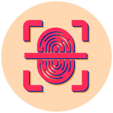 Parmak izi. Web simgesi basit illüstrasyon