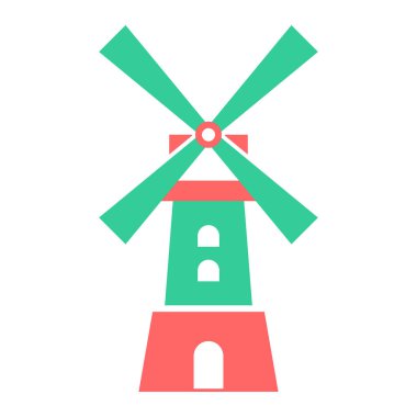 Yel değirmeni ikonu vektör illüstrasyonu