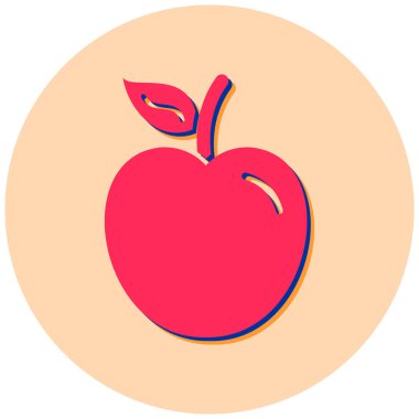 Elma. Web simgesi basit illüstrasyon