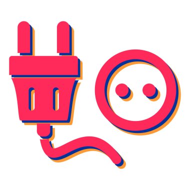 Elektrik prizi ikonu vektörü. Elektrik prizi tabelası. izole edilmiş sembol çizimi