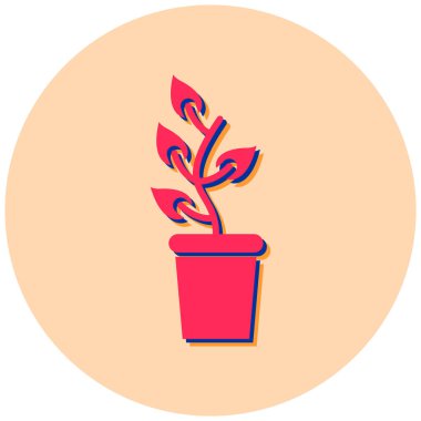 bitki düz simgesi, vektör illüstrasyonu