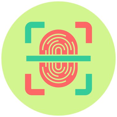 Parmak izi. Web simgesi basit illüstrasyon