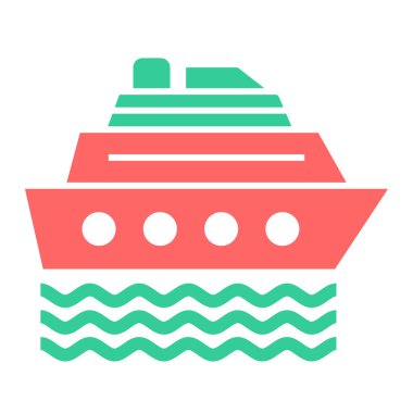Yolcu gemisi simgesi. Web tasarımı için tekne vektör simgelerinin basit çizimi