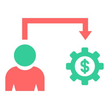 iş düz vektör simgesi