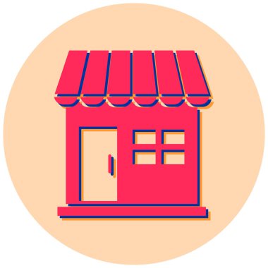 Dükkan. Web simgesi basit illüstrasyon