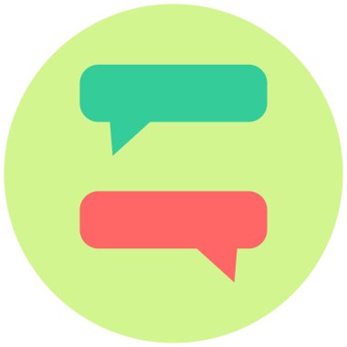 Sohbet balonu simgesi, vektör illüstrasyonu