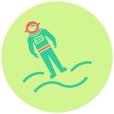 Astronot İniş, vektör illüstrasyonu