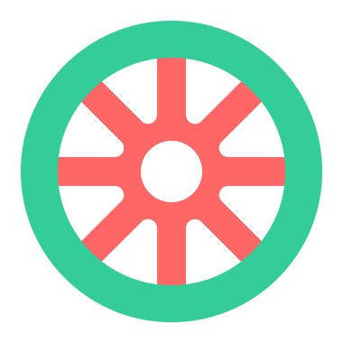 Tekerlek simgesi. Web için direksiyon vektör simgelerinin basit çizimi