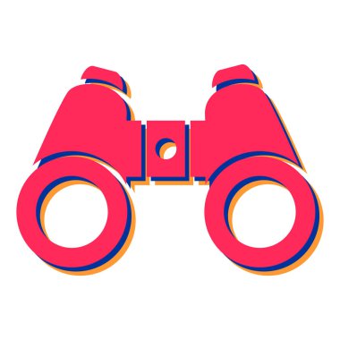 dürbün simgesi. Web için dürbün vektör simgelerinin düz çizimi