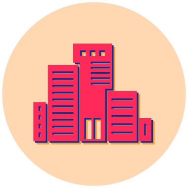 Bina. Web simgesi basit illüstrasyon