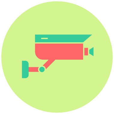 Güvenlik kamerası simgesi, basit tasarım vektör çizimi