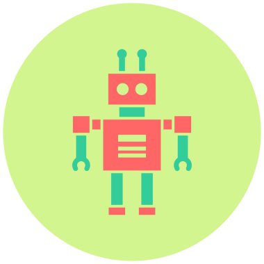 oyuncak robot. Web simgesi basit illüstrasyon
