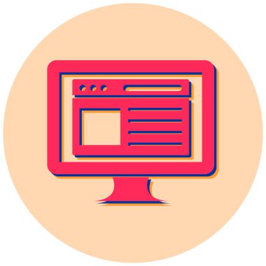 Bilgisayar. Web simgesi basit illüstrasyon