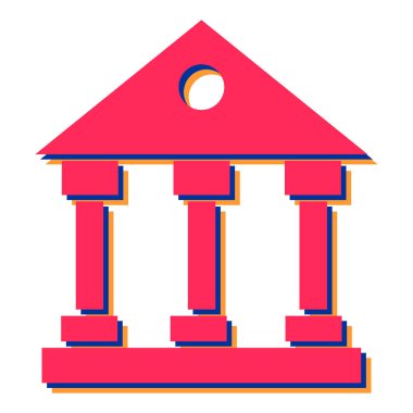 Banka binası simgesi vektör illüstrasyonu