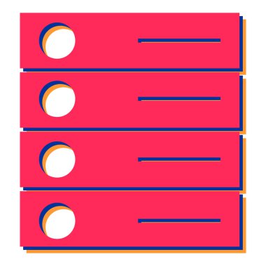 Kırmızı ve beyaz tek bir izole edilmiş ikonun vektör çizimi