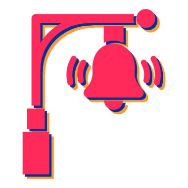 Çan simgesi vektörü. Düz çizim. 10 saniye.