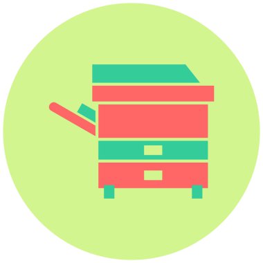 Fotokopi makinesi. Web simgesi basit illüstrasyon