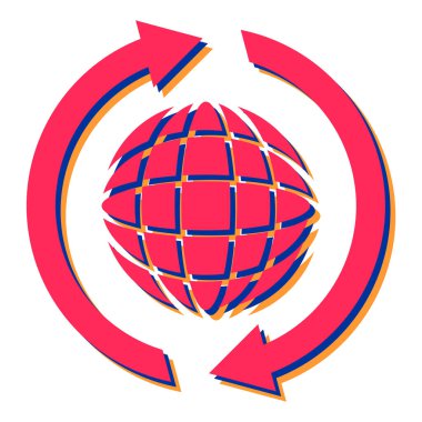 Dünya haritası simgesi. vektör illüstrasyonu