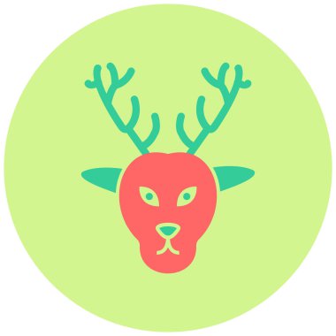 Ren geyiği. Web simgesi basit illüstrasyon