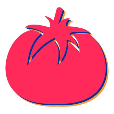 Tek bir kırmızı ve turuncu karpuzun vektör çizimi