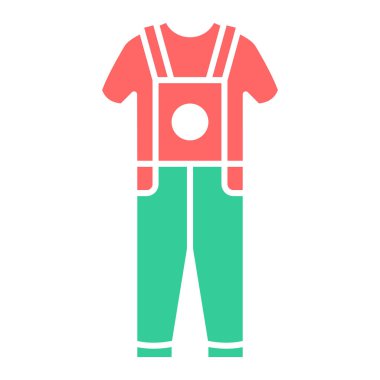 Çiftçi kıyafetleri ikon vektör illüstrasyonu