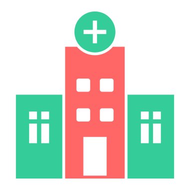 Hastane binası ikon vektör illüstrasyonu