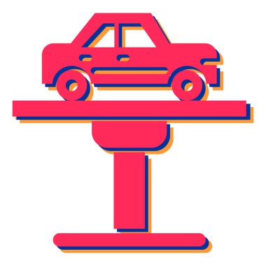 Araba servisi ikonu. Otomatik vektörün düz çizimi ve web tasarımı için izole