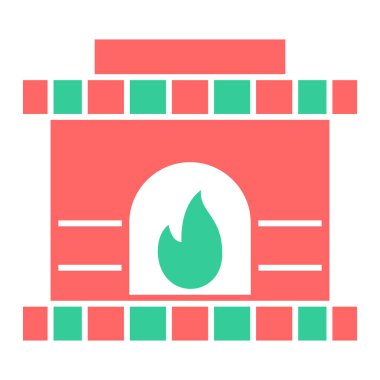 Şömine. Web simgesi basit illüstrasyon