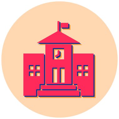 Bina. Web simgesi basit illüstrasyon