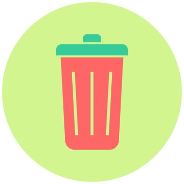 Çöp kutusu simgesi, vektör illüstrasyonu