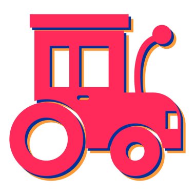 Kırmızı kamyonetli oyuncak araba, vektör çizimi