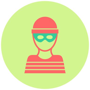 Soyguncu düz vektör simgesi